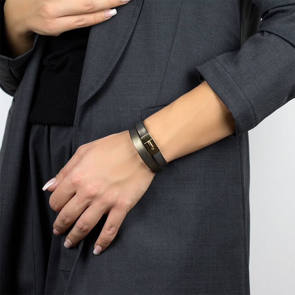 Black Leather Wrap Bracelet for Women X-Small ( 5.5 Wrist)