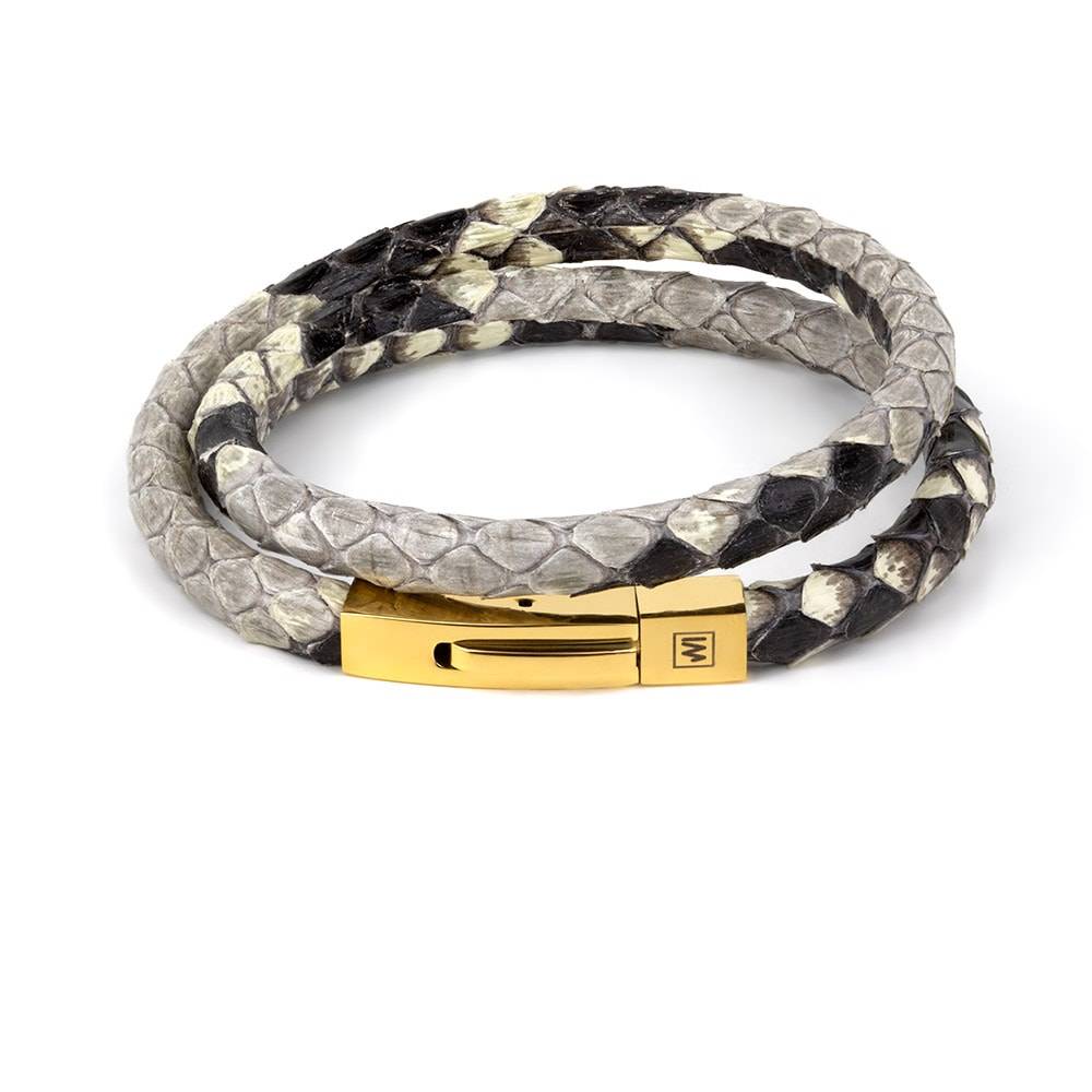 Leather Snake Skin Key Ring Bracelet