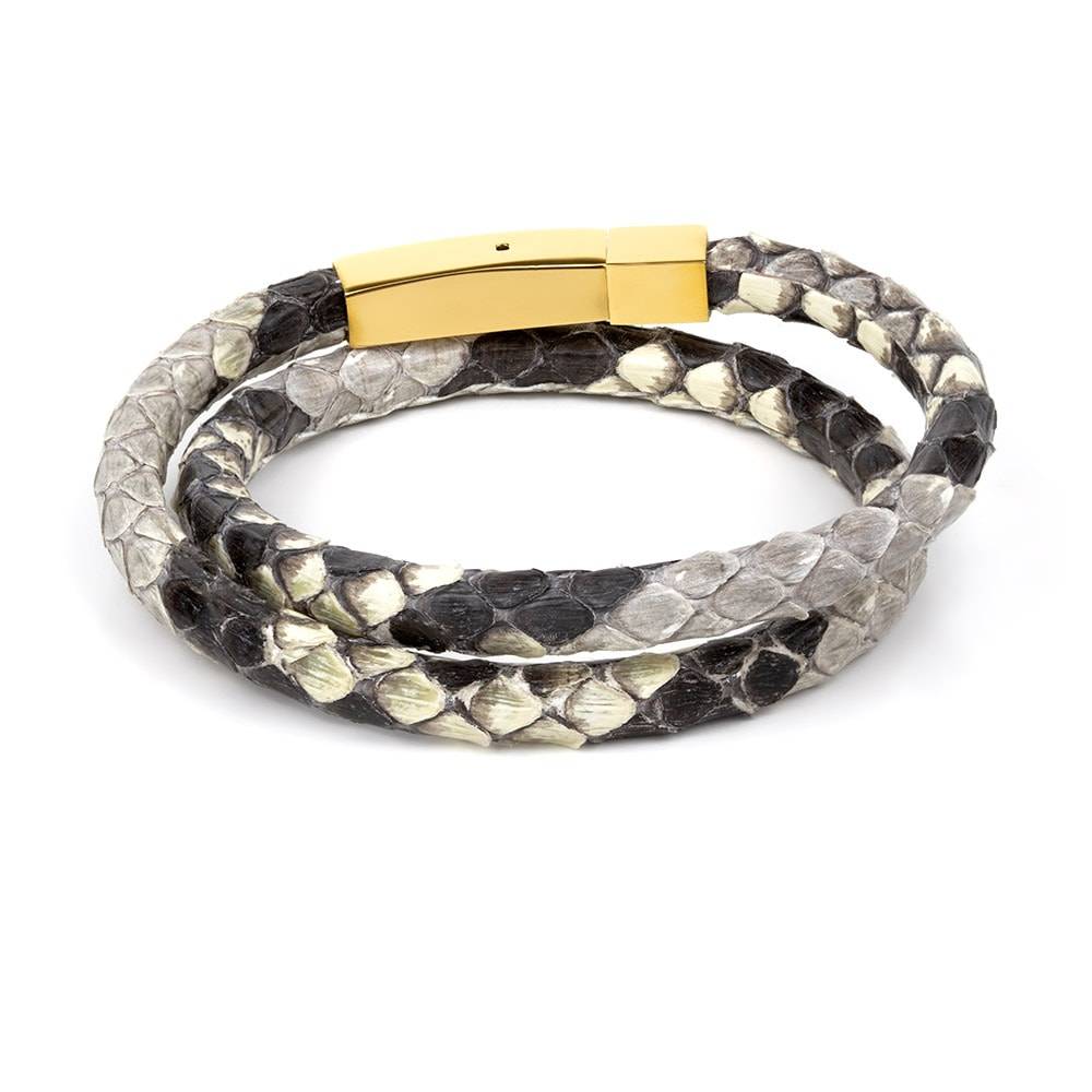 Leather Snake Skin Key Ring Bracelet