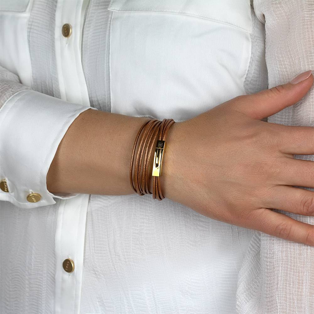 Slim Gold • Leather Bracelet | INMIND Handcrafted Jewellery Thin Leather  Multi-layered Bracelet, Double Wrap