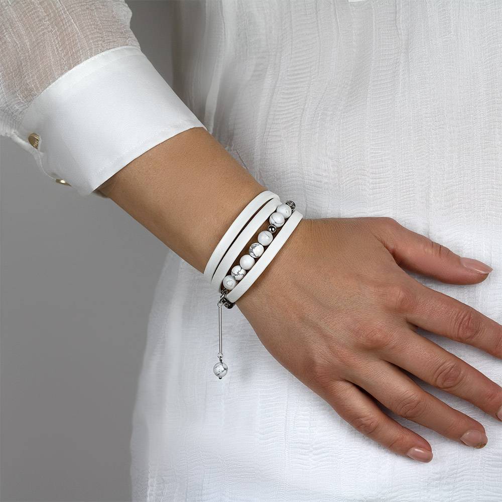 Apatite Bracelet, Beaded Wrap Bracelet, Leather Wrap Bracelet, Gemstone  Bracelet, Healing Stone Jewelry, Boho Accessories, Selenite Jewelry